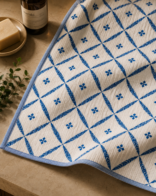 Pure Cotton Hand and Bath Towel Set | Hand Block Printed