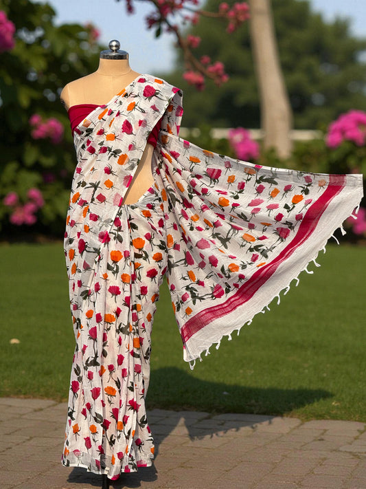Gudasta - Linen Cotton Saree