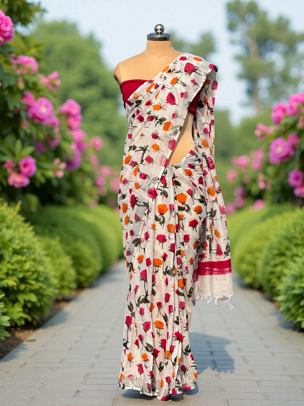 Gudasta - Linen Cotton Saree