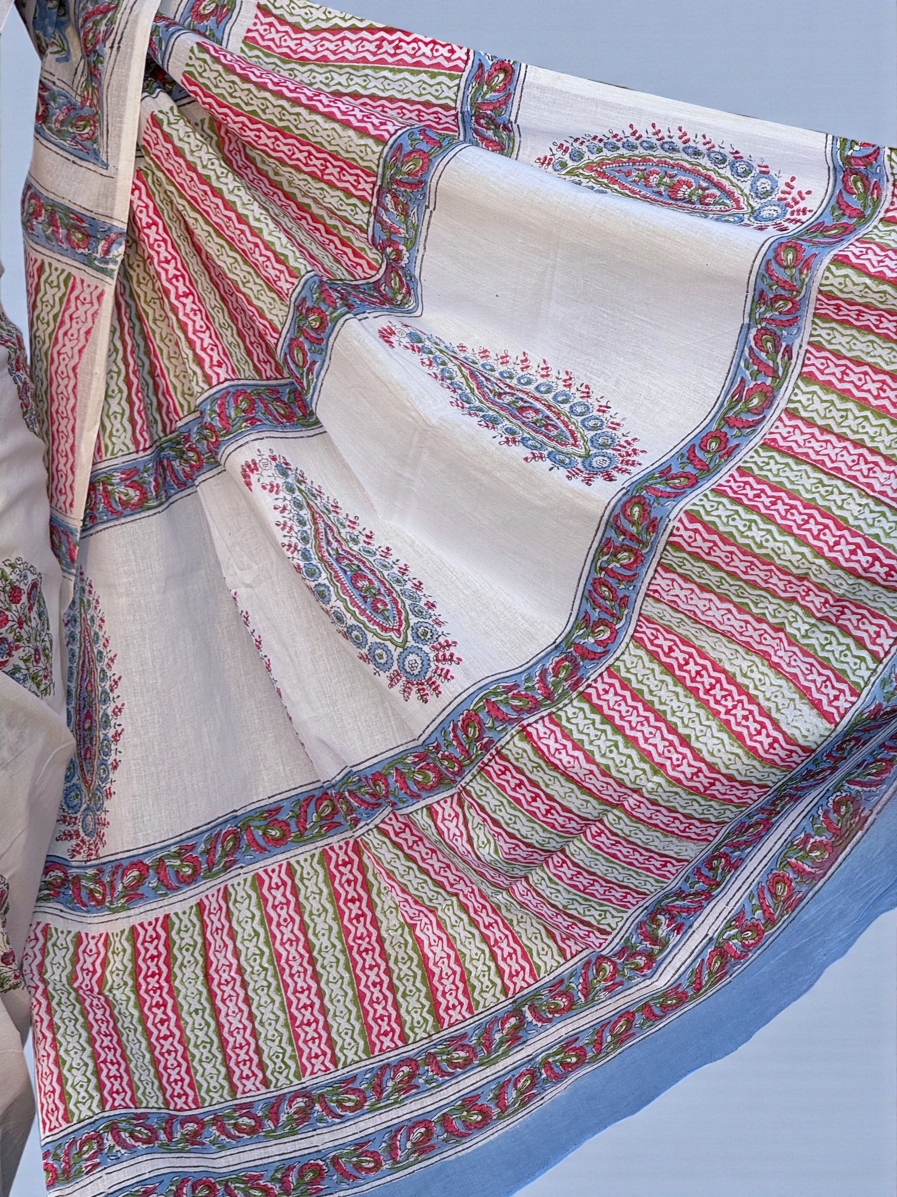 Hand Block Print Mul Cotton Saree