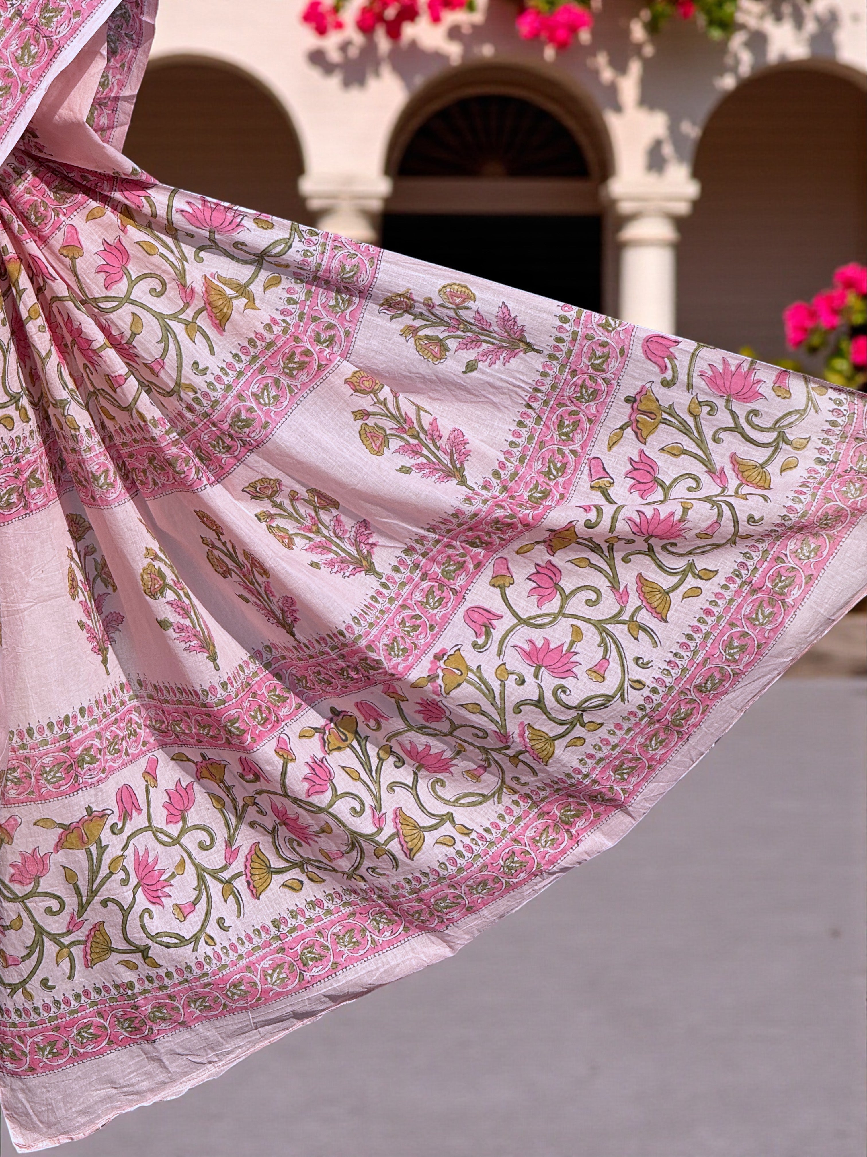 💖 Gulaabo: The Hand Block Printed Mul Cotton Saree