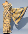 Aabha - A Linen Cotton Hand Block Print Saree